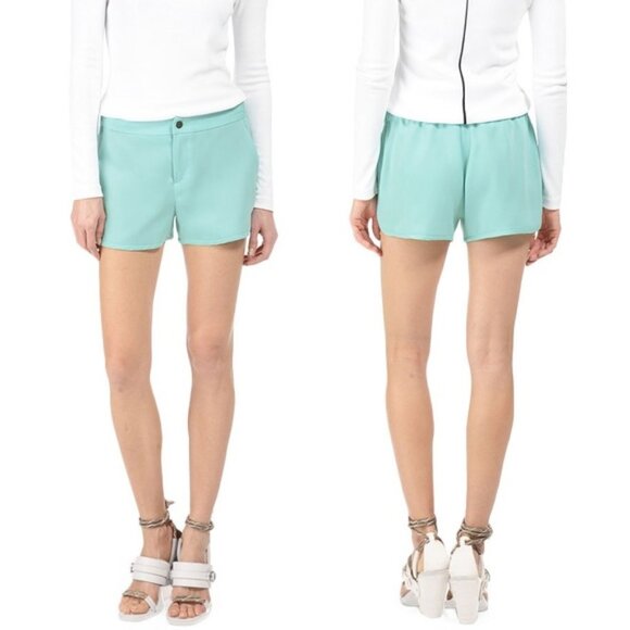 Rag & Bone Jess Short in Aqua Sky Blue Size 8 $255 USA Designer Flowy Curved Hem - Picture 2 of 16